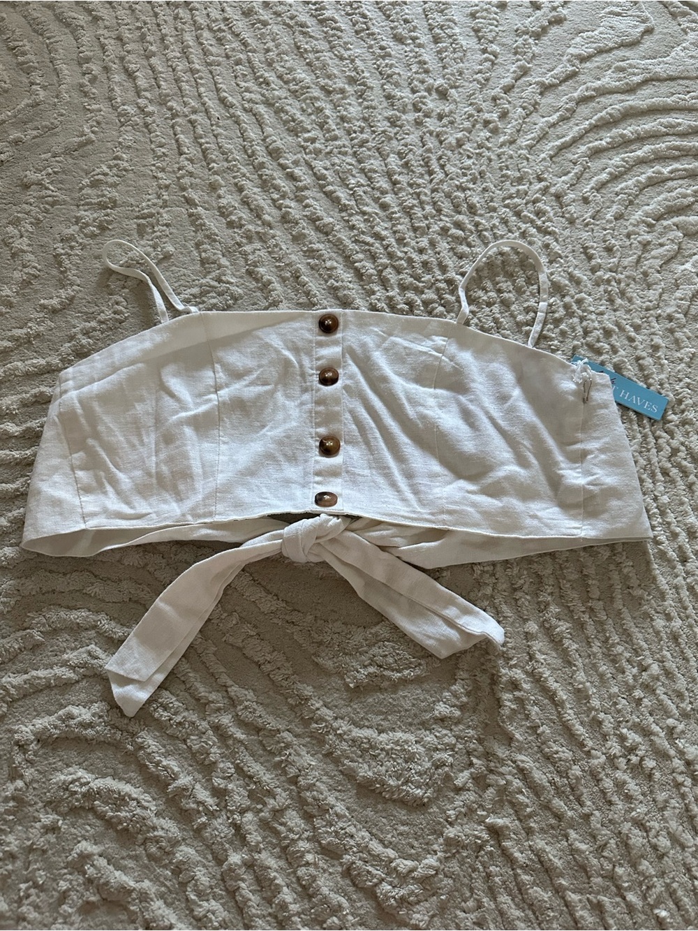 Forever 21 white front button tie Top
